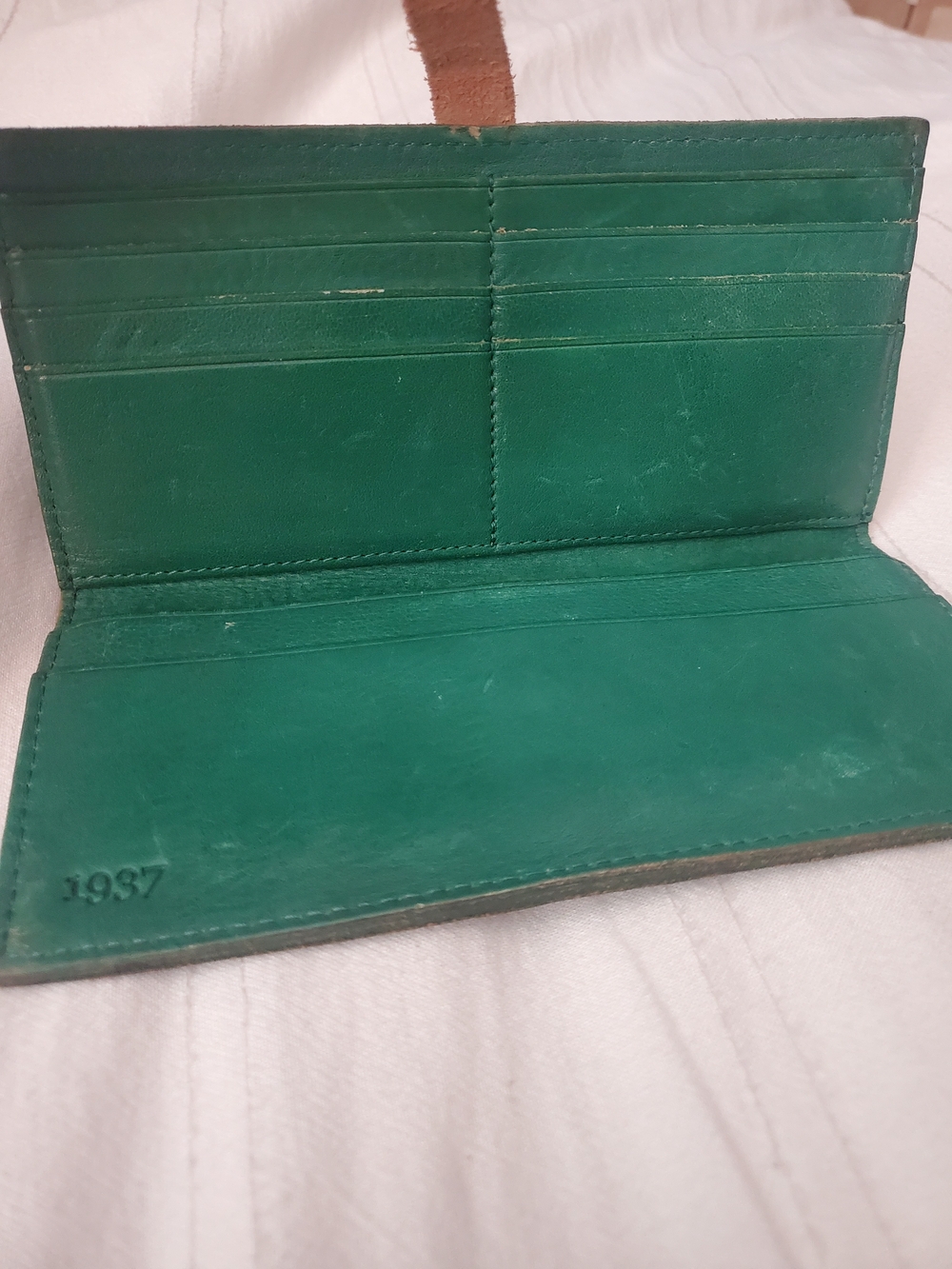 Madewell Post Green and Yellow Tan Leather Wallet - Picture 6 of 7